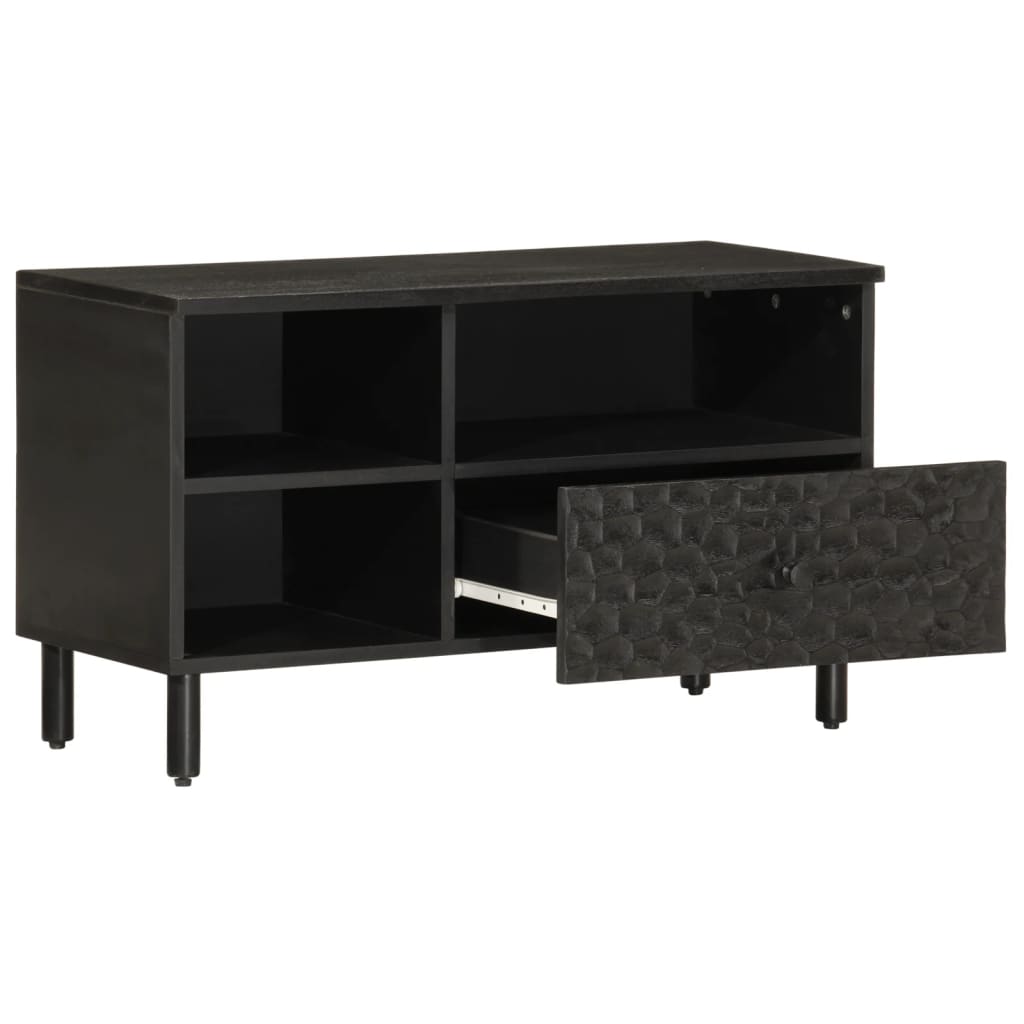 Black Mango Wood Wood TV furniture 80x33x46 cm