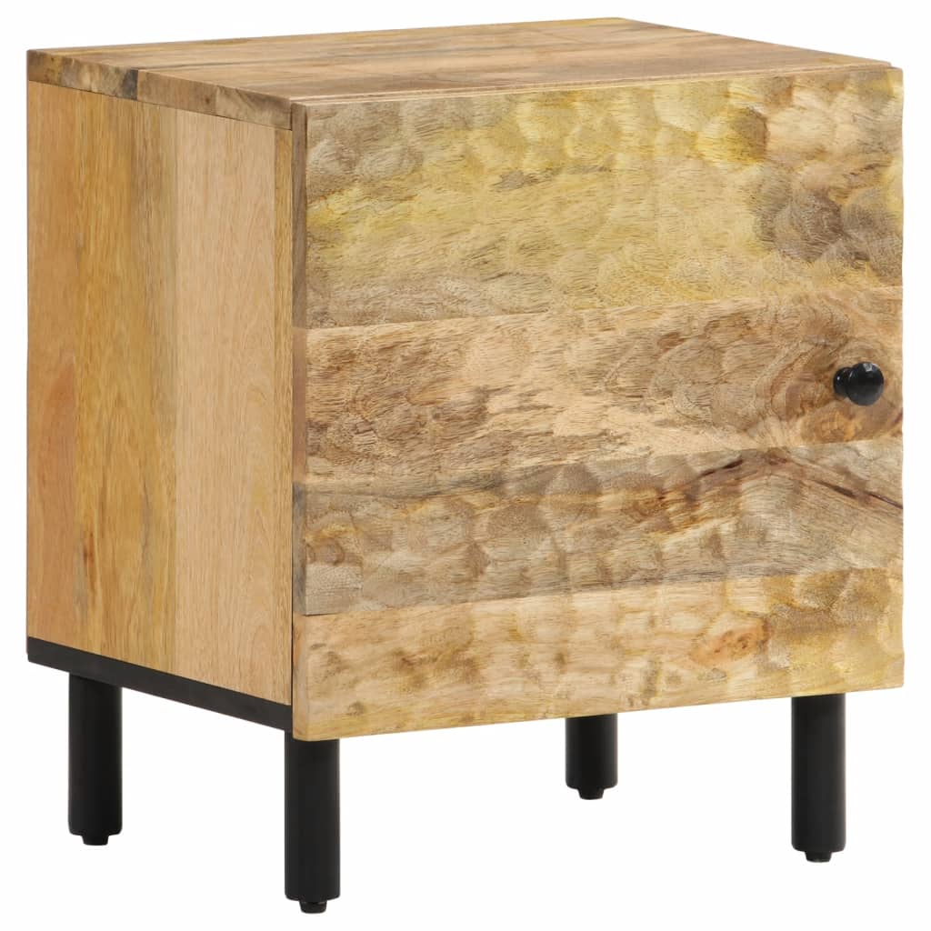 Vetonek Mesita de noche de madera maciza de mango 40x33x46 cm