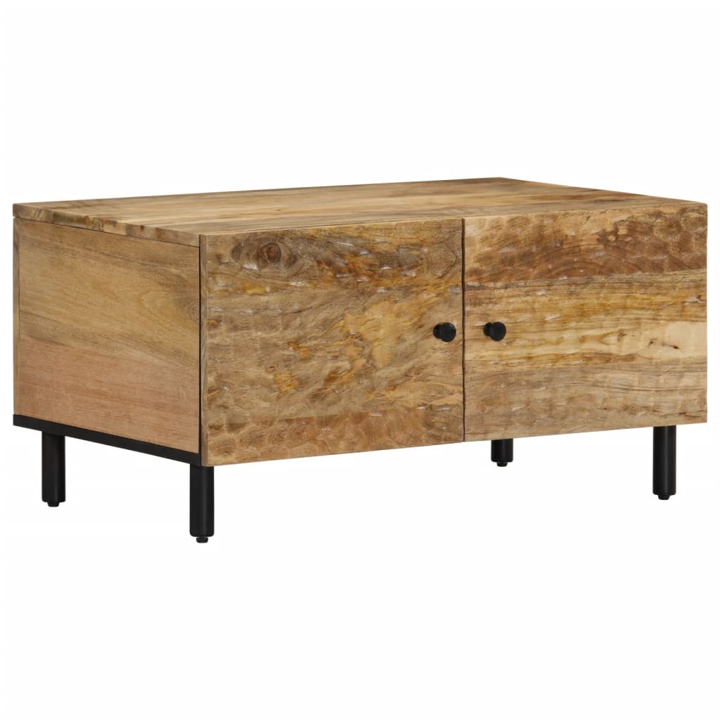 Vetonek Mesa de centro de madera maciza de mango 80x50x40 cm