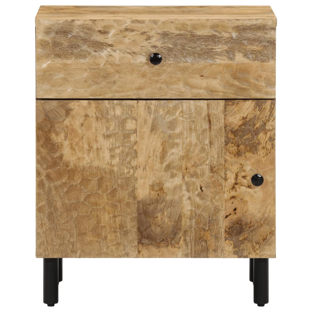 Mesita de noche madera maciza de mango 50x33x60 cm