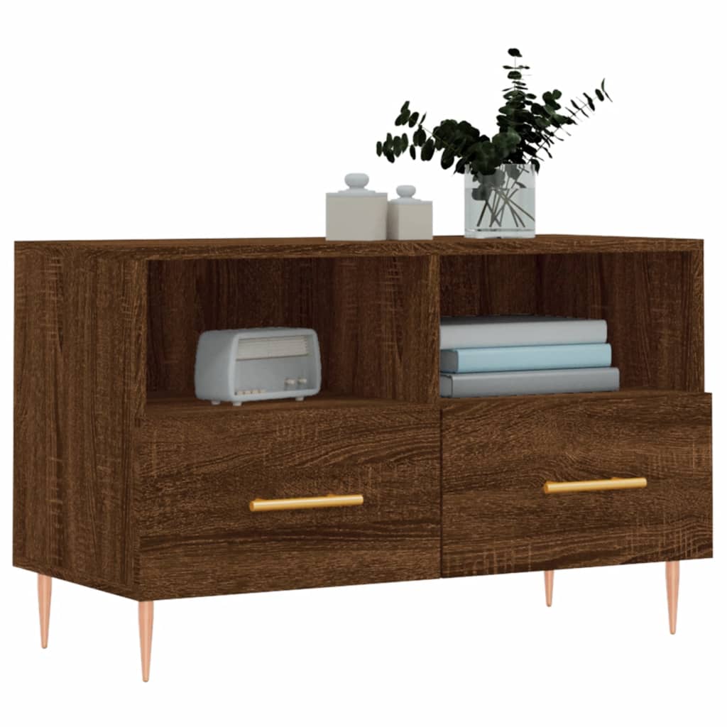 Brown oak wood furniture 80x36x50 cm