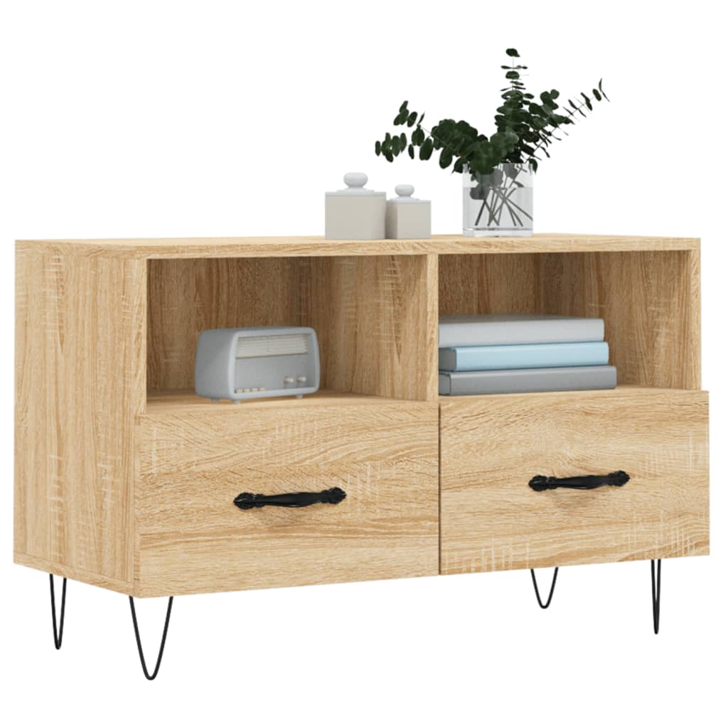 Mueble para TV madera roble ahumado 80x36x50 cm