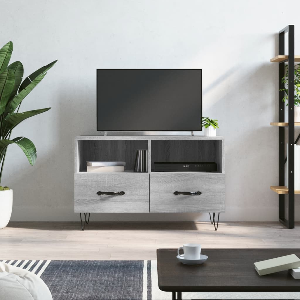 Vetonek Mueble de TV madera de ingeniería gris Sonoma 80x36x50 cm