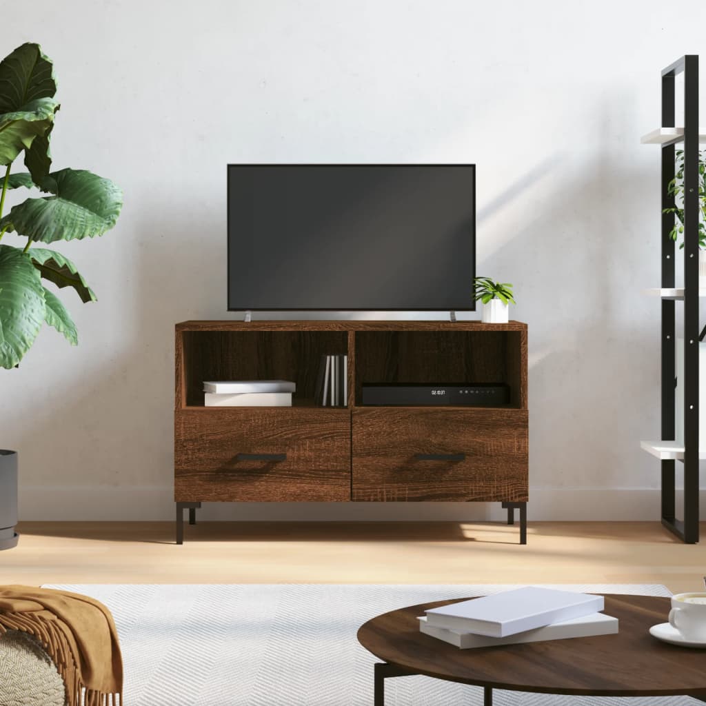 Vetonek Mueble para TV madera contrachapada roble marrón 80x36x50 cm