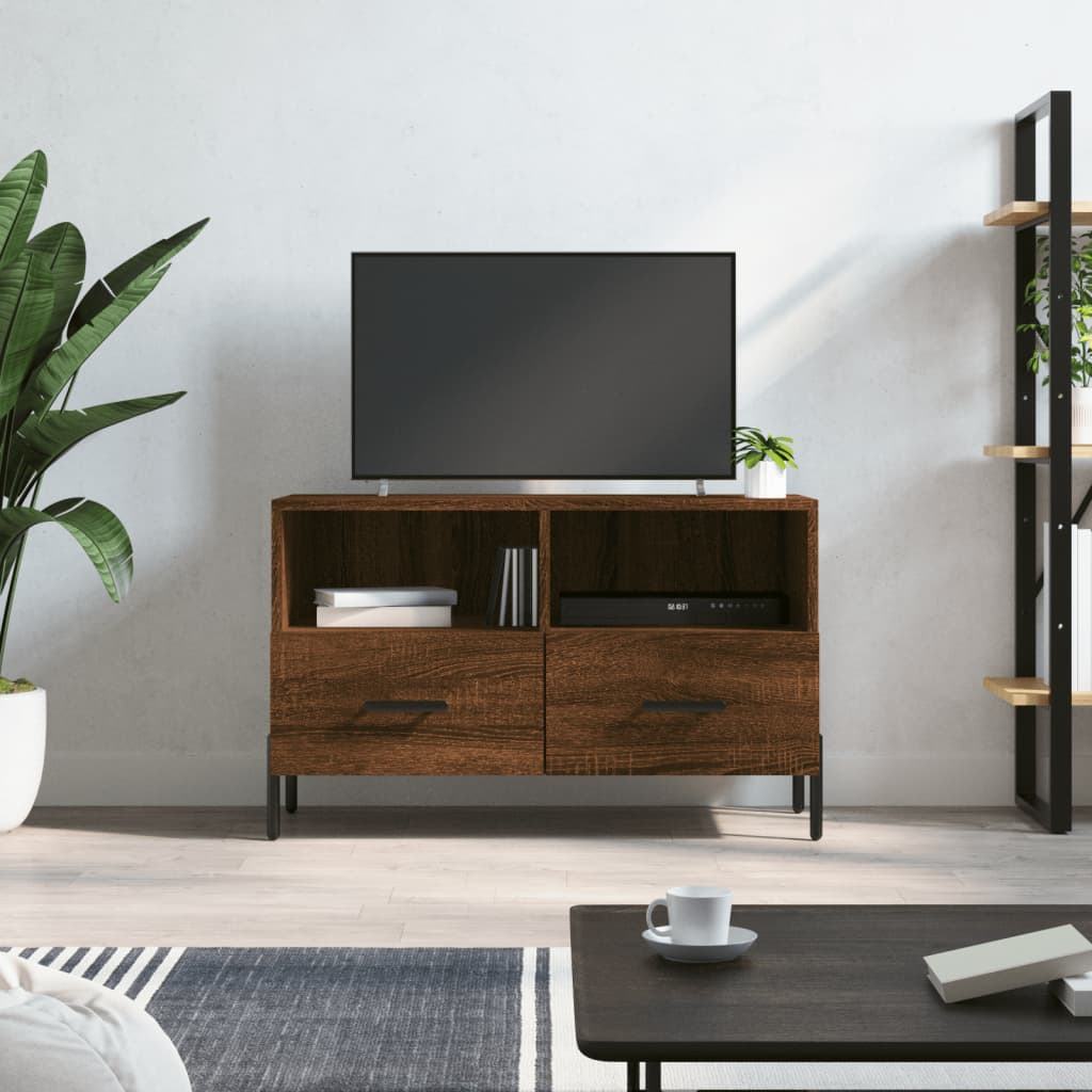 Vetonek Mueble para TV madera contrachapada roble marrón 80x36x50 cm