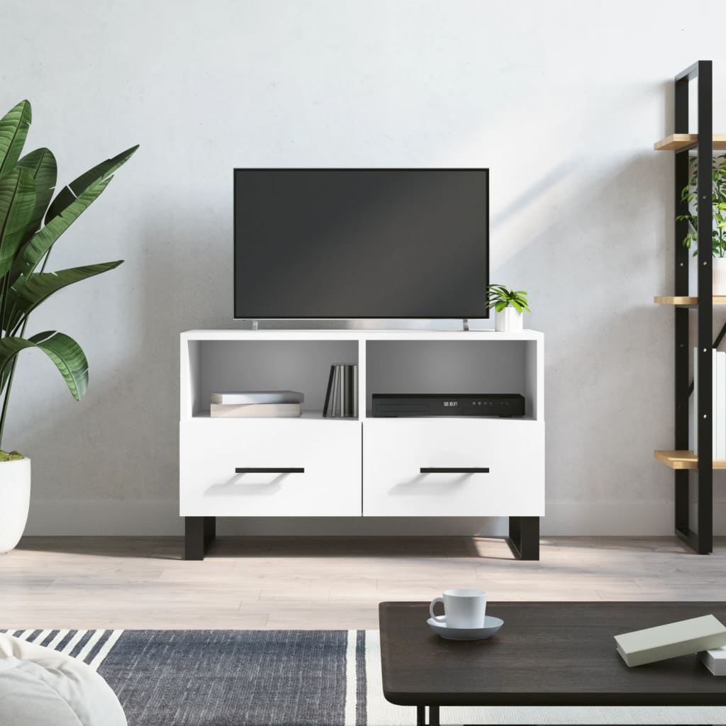 Vetonek Mueble para TV madera contrachapada blanco 80x36x50 cm