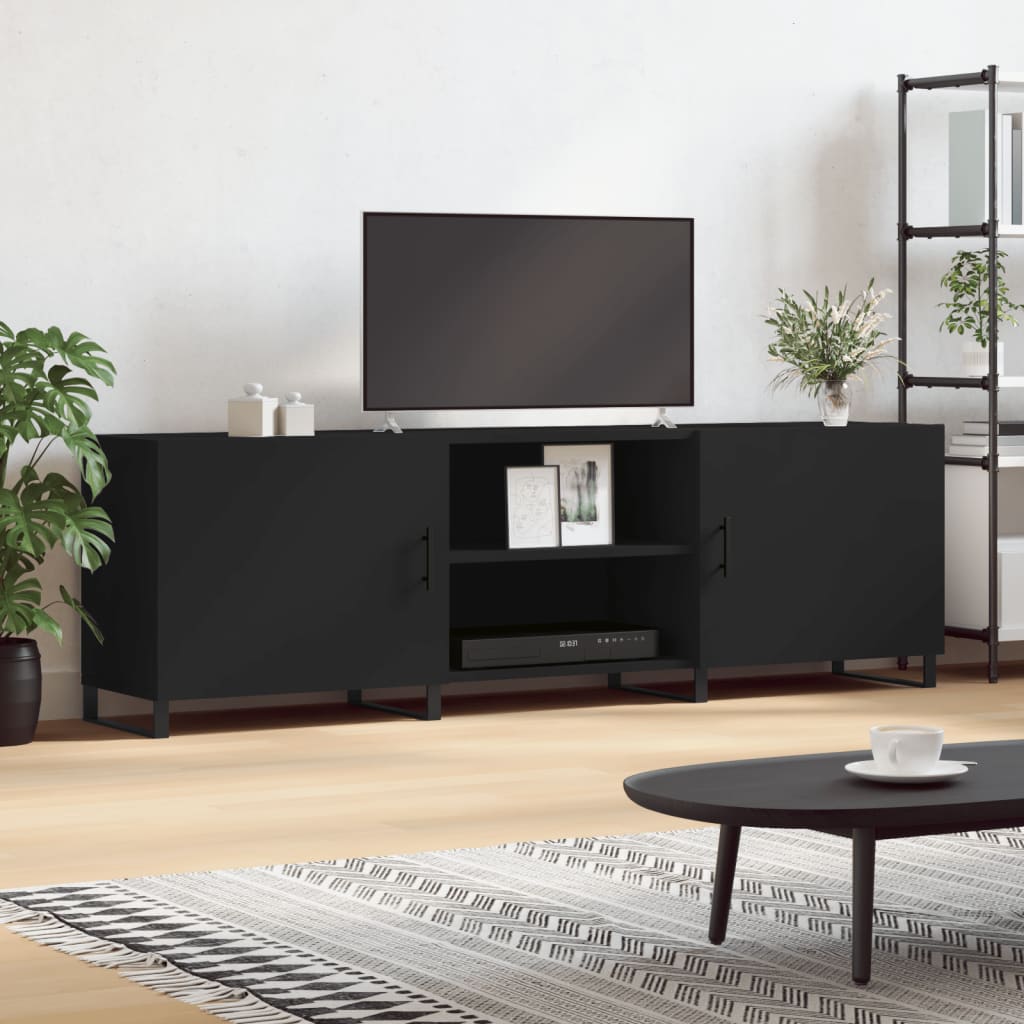 Vetonek Mueble para TV madera de ingeniería negro 150x30x50 cm