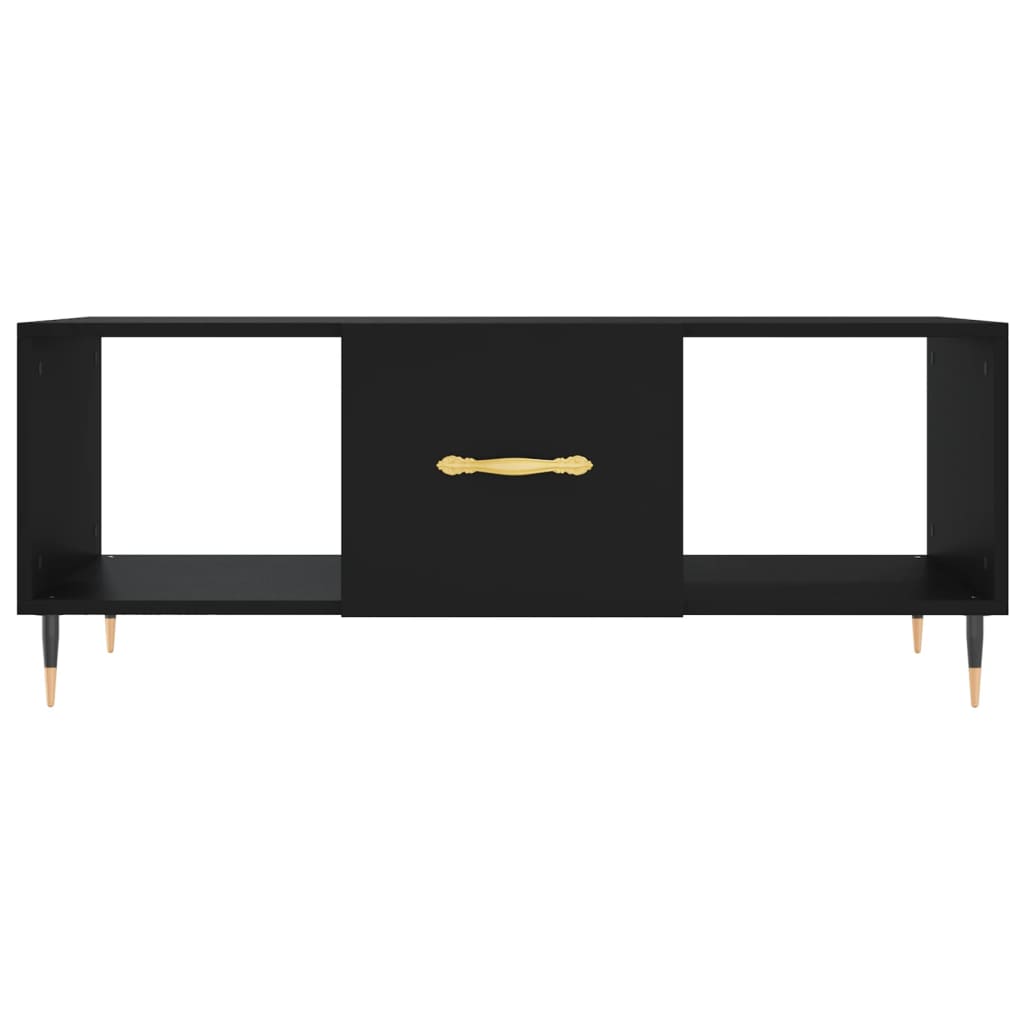 Mesa de centro madera contrachapada negro 102x50x40 cm V7382 Vetonek