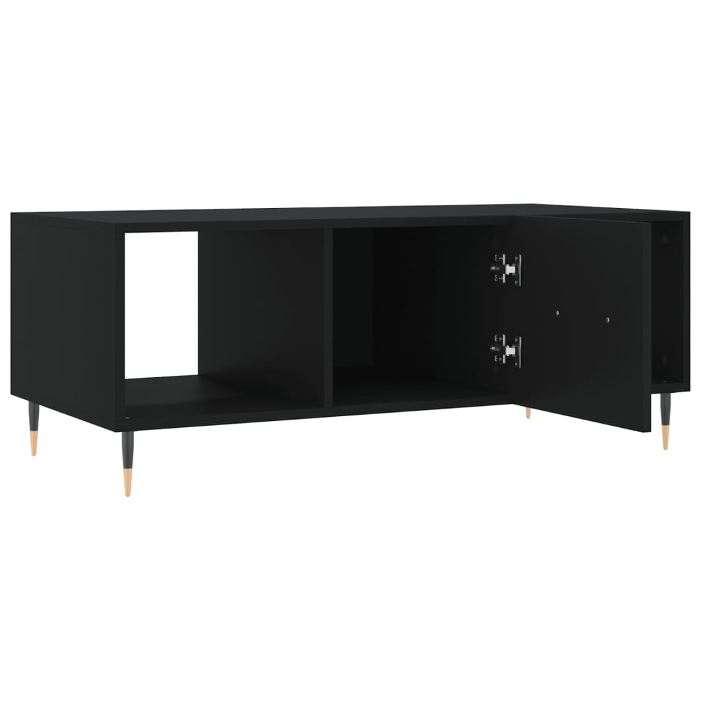 Mesa de centro madera contrachapada negro 102x50x40 cm V7382 Vetonek