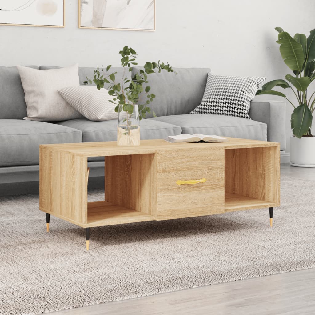 Vetonek Mesa de centro madera contrachapada roble Sonoma 102x50x40 cm