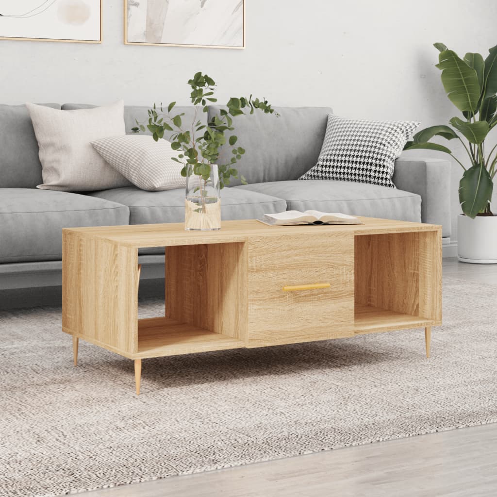 Vetonek Mesa de centro madera contrachapada roble Sonoma 102x50x40 cm