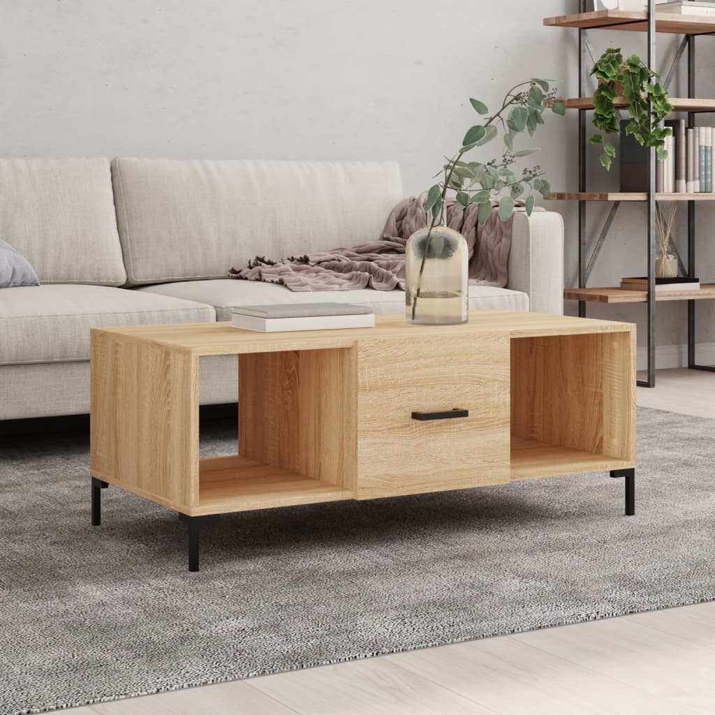 Vetonek Mesa de centro madera contrachapada roble Sonoma 102x50x40 cm