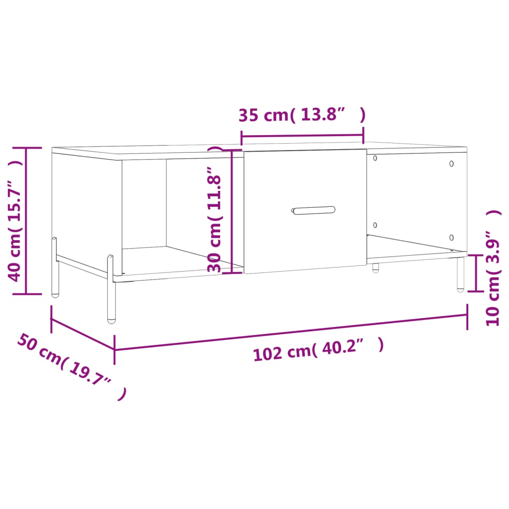 Black wooden table 102x50x40 cm