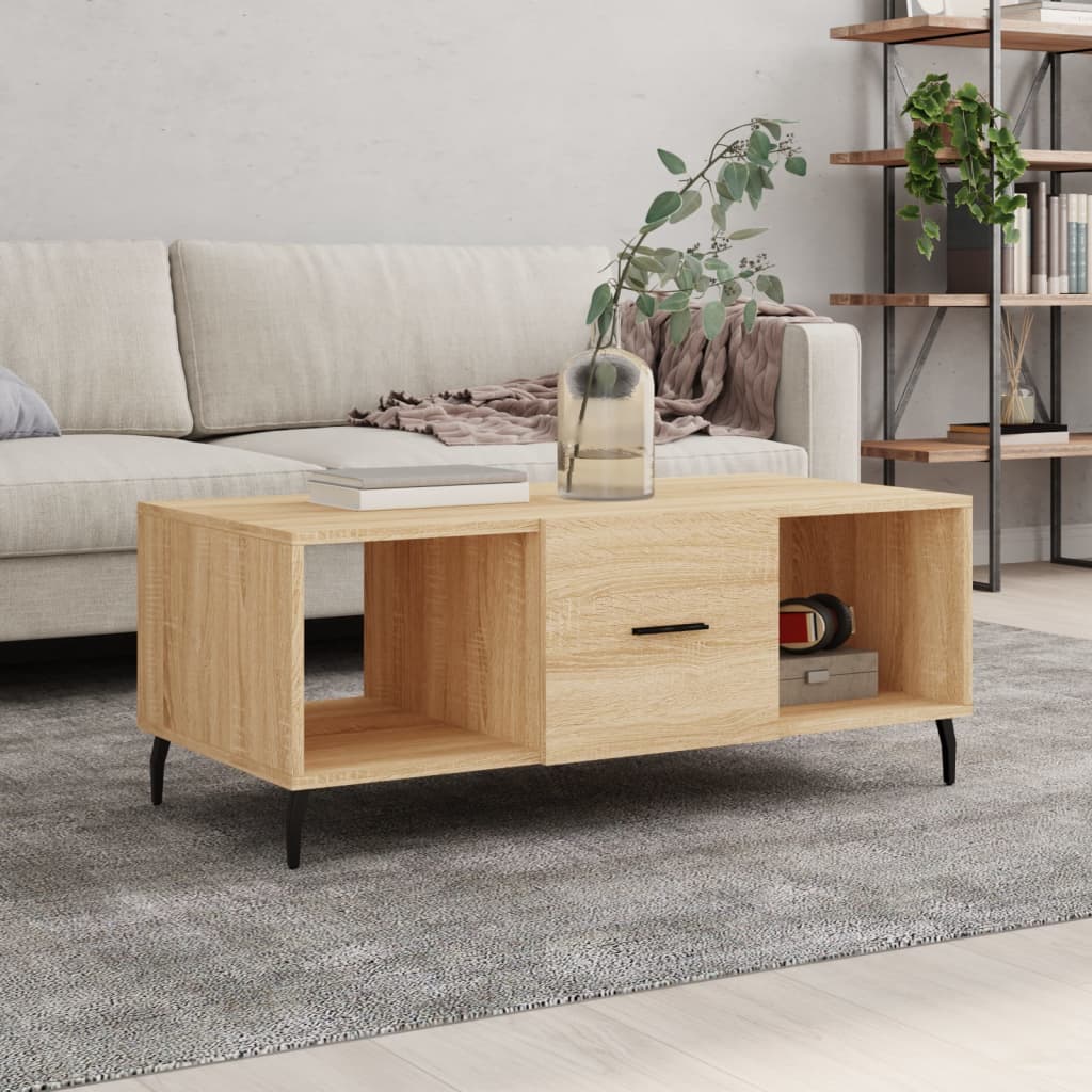 Vetonek Mesa de centro madera contrachapada roble Sonoma 102x50x40 cm