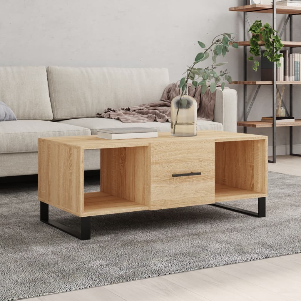 Vetonek Mesa de centro madera contrachapada roble Sonoma 102x50x40 cm