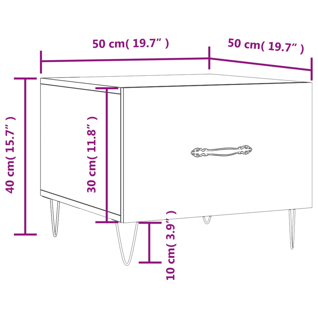 Black wooden table 50x50x40 cm