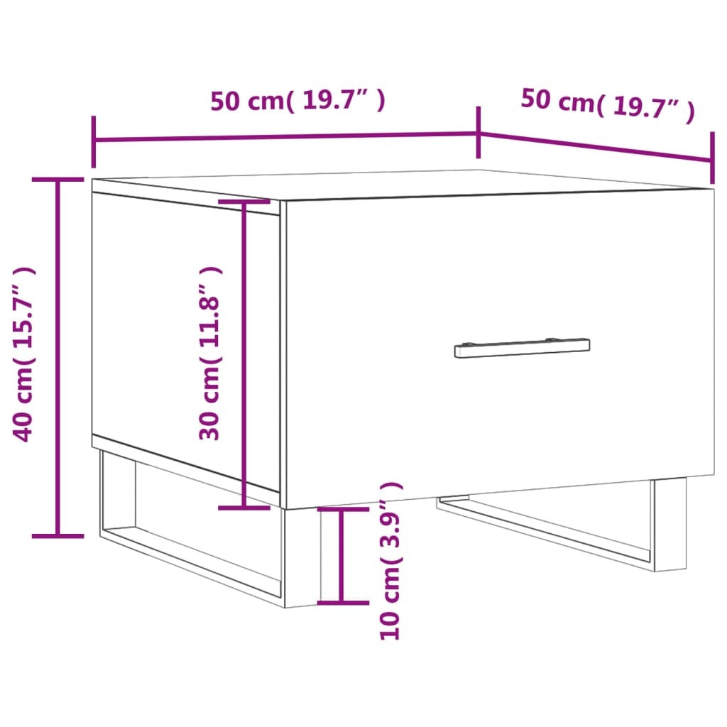 Black wooden table 50x50x40 cm