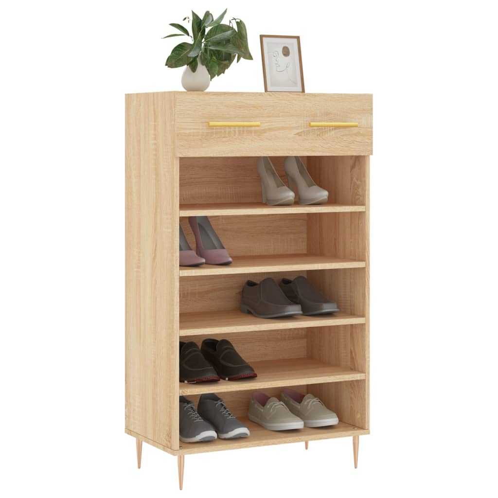 Zapatero madera de ingeniería roble Sonoma 60x35x105 cm