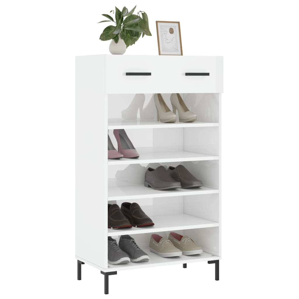 White wooden shoe cabinet 60x35x105 cm