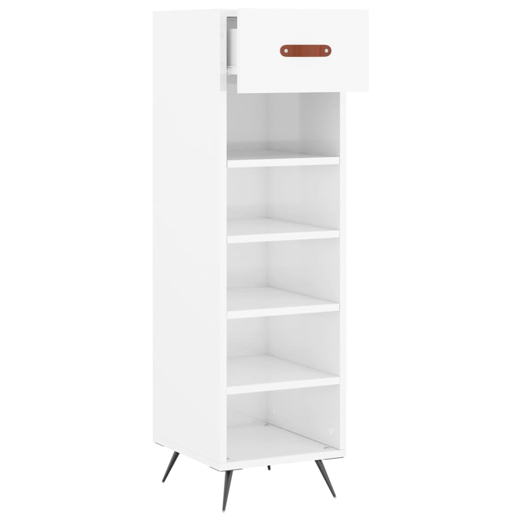 Gabinete de sapato de madeira branco 30x35x105 cm