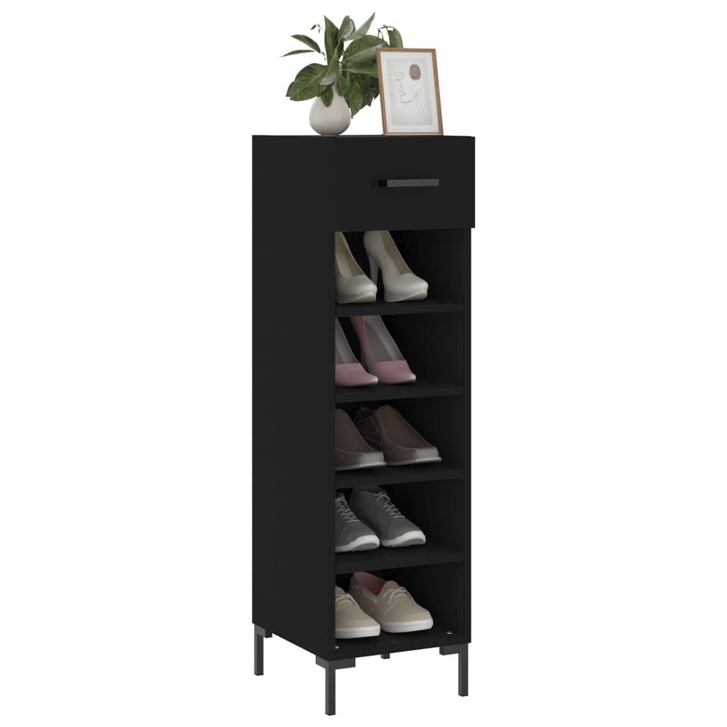 Zapatero Black Engineering Wood 30x35x105 cm