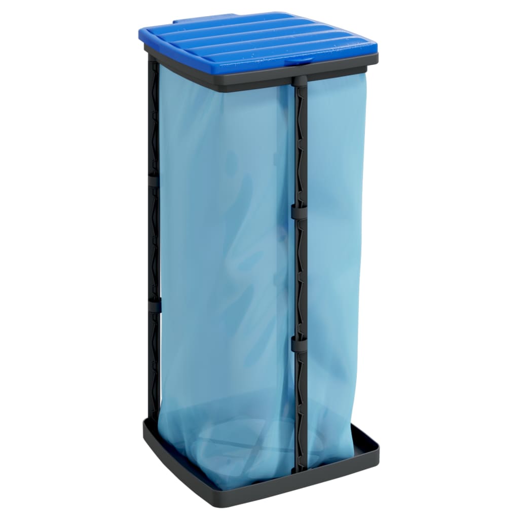 Soportes para bolsas de basura 2 uds PP negro y azul 60 L vidaXL