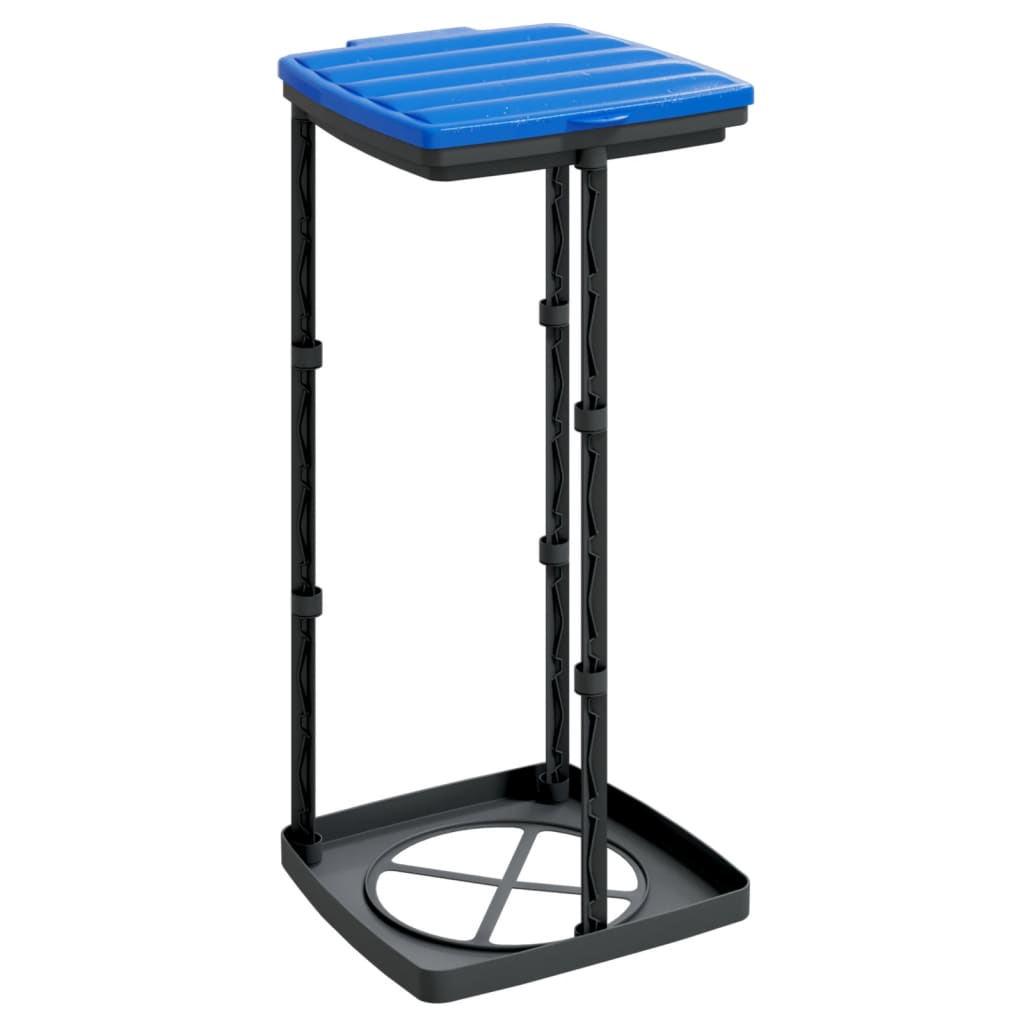 Soportes para bolsas de basura 2 uds PP negro y azul 60 L vidaXL