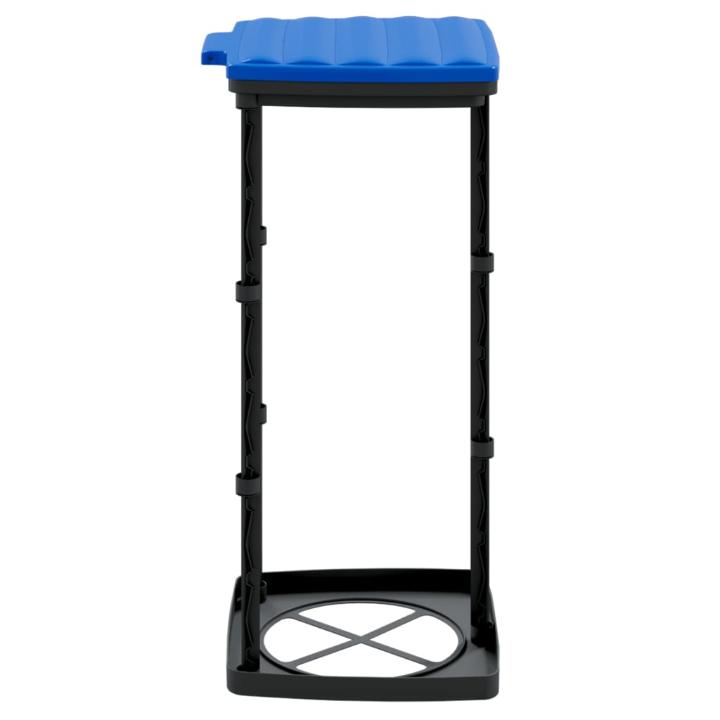 Soportes para bolsas de basura 2 uds PP negro y azul 60 L vidaXL