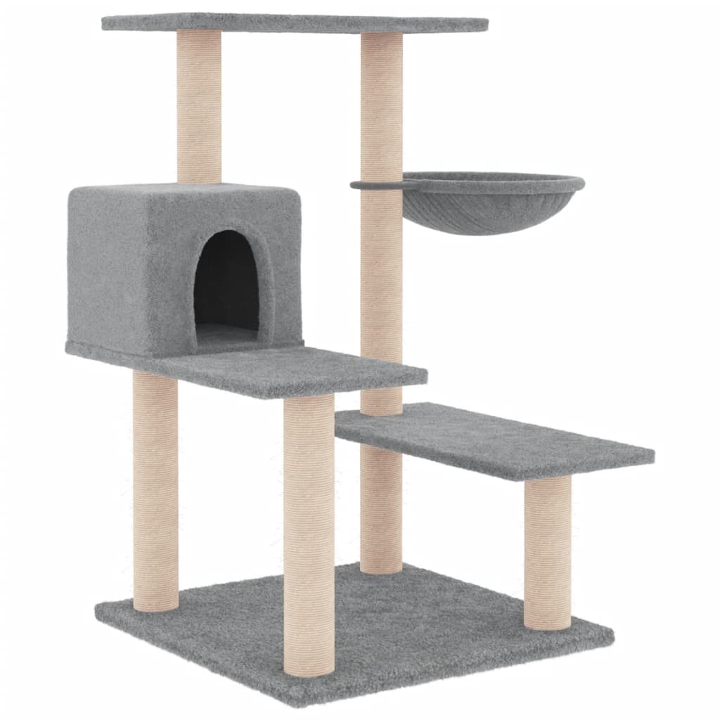 Rascador para gatos con postes de sisal gris claro 82,5 cm - Vetonek