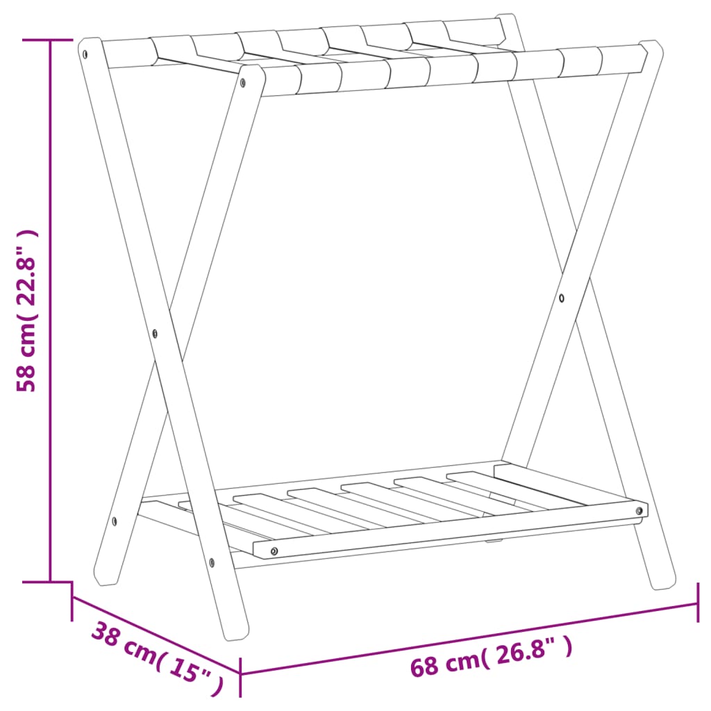 Soporte para maletas bambú 68x38x58 cm vidaXL