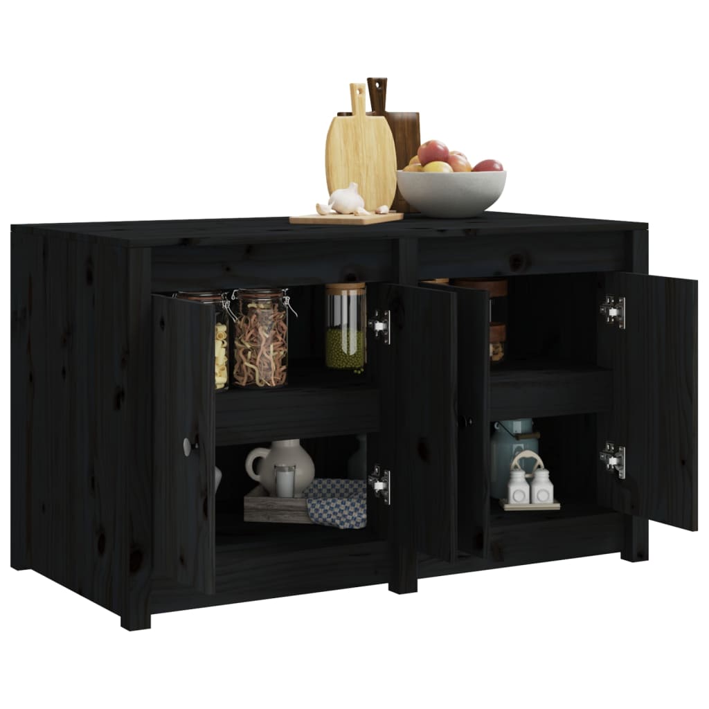 Mueble de cocina exterior madera maciza pino negro 106x55x64 cm