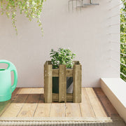Jardinière clôture design bois de pin imprégné 30x30x30 cm v3970 Vetonek
