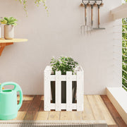 Jardinière clôture design bois de pin blanc massif 40x40x40 cm v3994 Vetonek