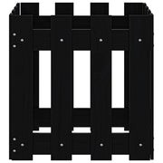 Jardinera diseño de valla madera maciza pino negra 40x40x40 cm v4007 - Vetonek