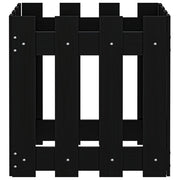 Jardinera diseño de valla madera maciza pino negra 40x40x40 cm v4007 - Vetonek