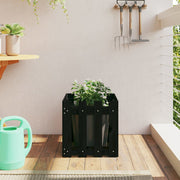 Jardinera diseño de valla madera maciza pino negra 40x40x40 cm v4007 Vetonek