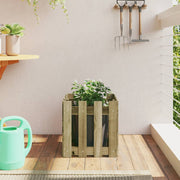 Jardinière clôture design bois de pin imprégné 40x40x40 cm v4021 Vetonek