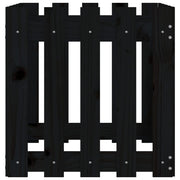 Jardinera diseño de valla madera maciza pino negra 50x50x50 cm v4052 - Vetonek