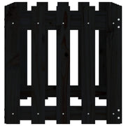 Jardinera diseño de valla madera maciza pino negra 50x50x50 cm v4052 - Vetonek
