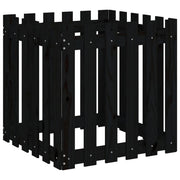 Vetonek Jardinera diseño de valla madera maciza pino negra 60x60x60 cm