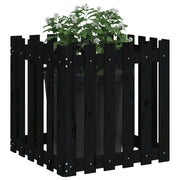 Jardinera diseño de valla madera maciza pino negra 60x60x60 cm v4106 - Vetonek