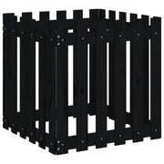 Jardinera diseño de valla madera maciza pino negra 60x60x60 cm v4106 - Vetonek