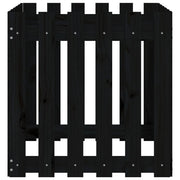 Jardinera diseño de valla madera maciza pino negra 60x60x60 cm v4106 - Vetonek