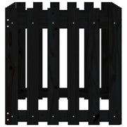 Jardinera diseño de valla madera maciza pino negra 60x60x60 cm v4106 - Vetonek