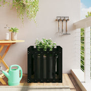 Jardinera diseño de valla madera maciza pino negra 60x60x60 cm v4106 Vetonek