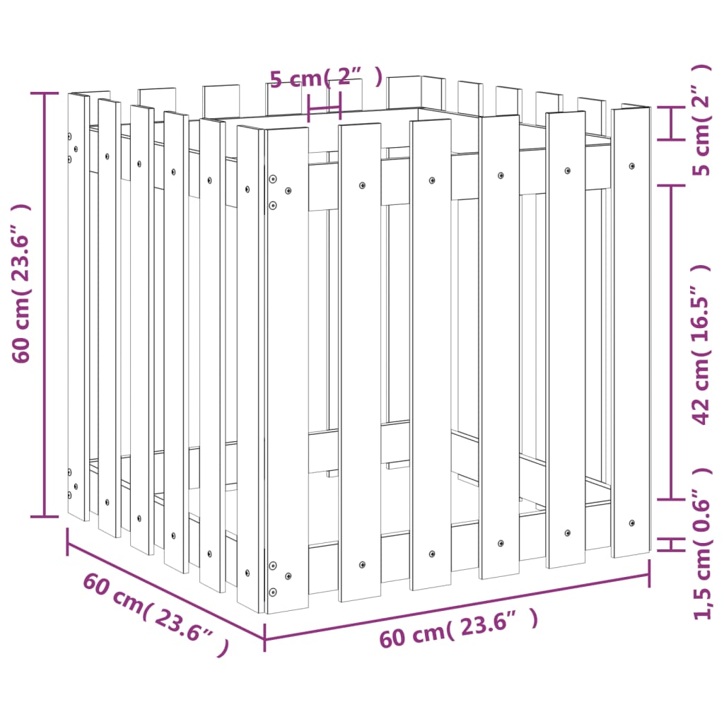 Valla Design Pine Wood Design 60x60x60 cm