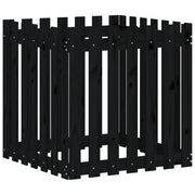 Jardinera diseño de valla madera maciza pino negra 70x70x70 cm v4151 - Vetonek
