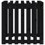 Jardinera diseño de valla madera maciza pino negra 70x70x70 cm v4151 - Vetonek