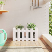 Jardinière clôture design bois de pin blanc massif 60x30x30 cm v4199 Vetonek