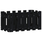 Vetonek Jardinera diseño de valla madera maciza pino negra 60x30x30 cm